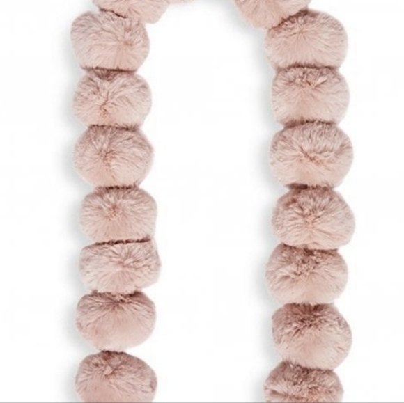 TED BAKER TIZZY Faux Fur Pom Pom Scarf Pink - Picture 5 of 6